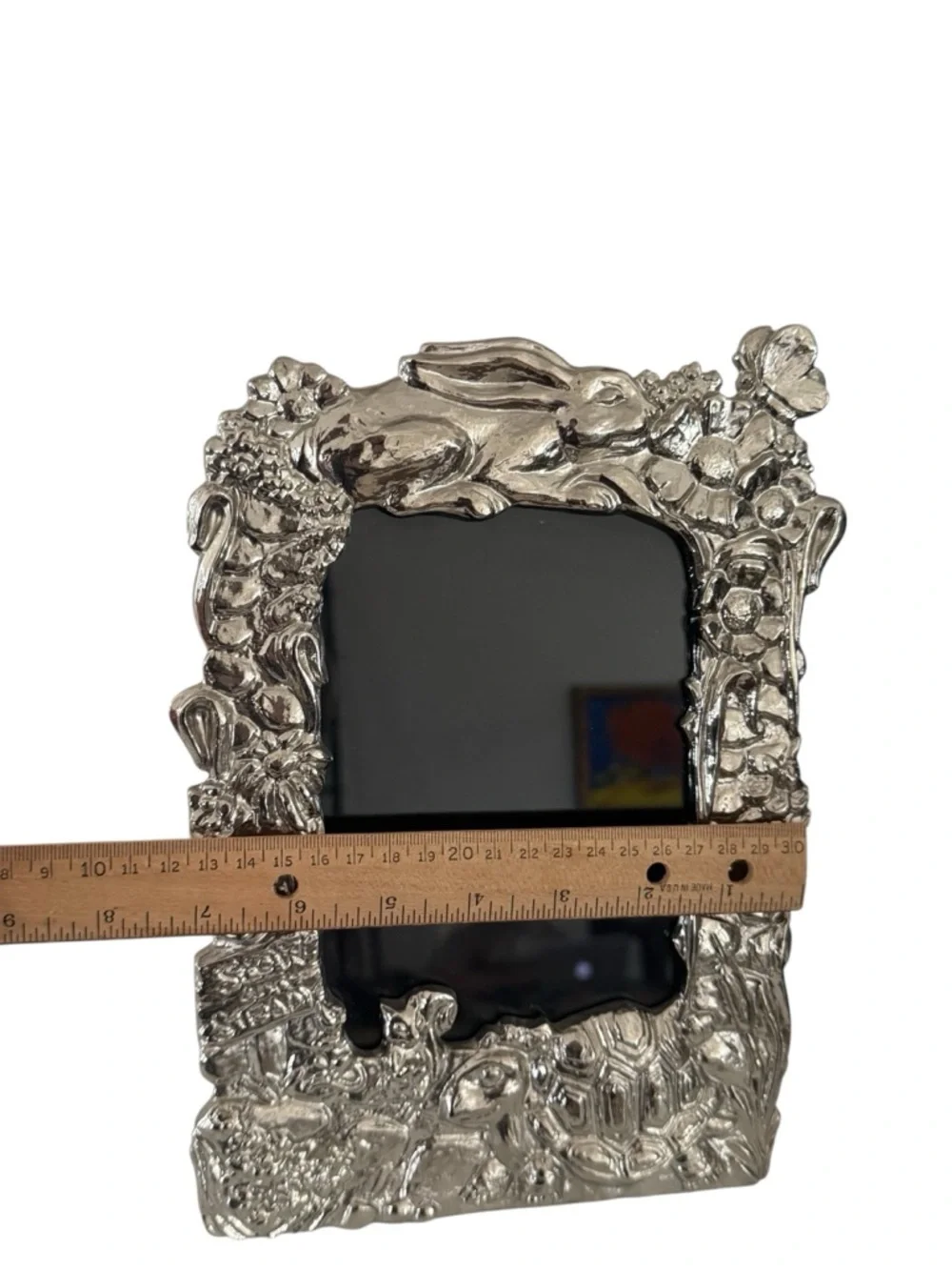 Michael Aram Animals Frame Silver Tone Rare Rabbits Turtle 4.5” X 6” Picture